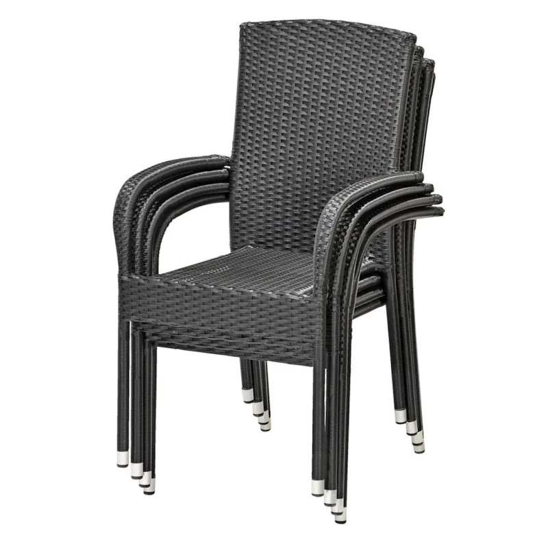 Садовый стул JYSK Haldbjerg, полиуретан, черный, 54x64x89 см Садовый стул JYSK Haldbjerg, полиуретан, черный, 54x64x89 см