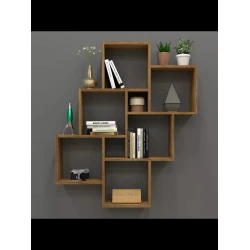 Настенная полка Art Mebel 118, ламинат, 95х81х16 см, коричневая Настенная полка Art Mebel 118, ламинат, 95х81х16 см, коричневая