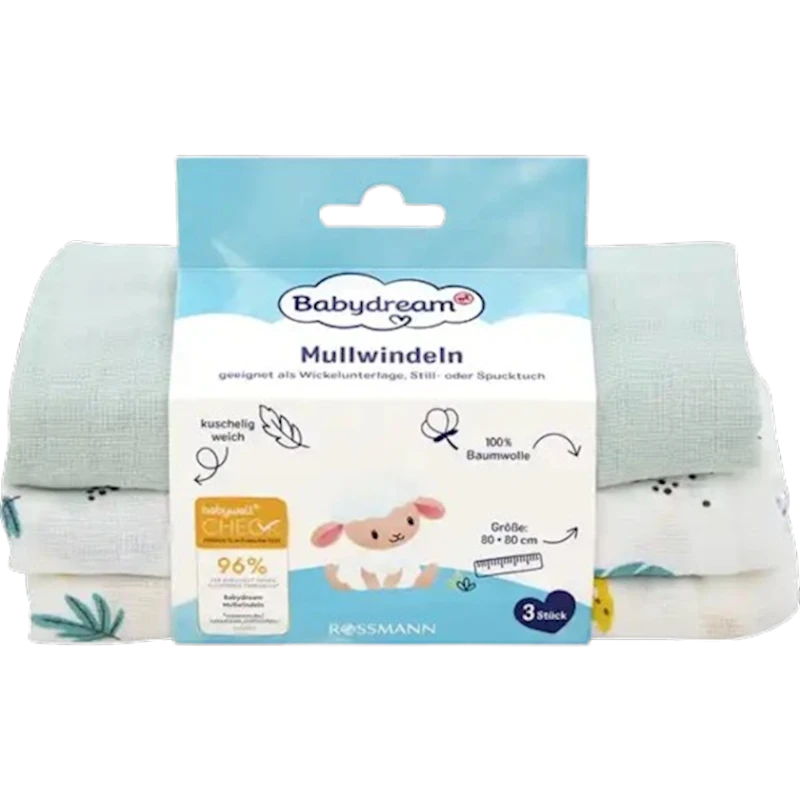 Bez dəsti Babydream, pambıq/muslin, 80х80 sm, məhsul çeşiddə Bez dəsti Babydream, pambıq/muslin, 80х80 sm, məhsul çeşiddə