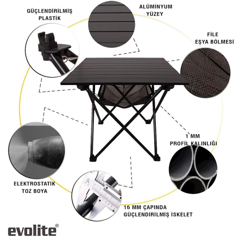 Складной стол Evolite E-5056, черный Складной стол Evolite E-5056, черный