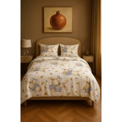 Yataq dəsti Narlı 1500, mələfə 180x240 sm, yorğan üzü 160x220 sm, yastıq üzü 50x70 sm 1 əd, polikotton, birnəfərlik, rəngbərəng