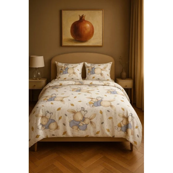 Комплект постельного белья Narlı 1500, простыня 180x240 см, пододеяльник 160x220 см, наволочка 50x70 см 1 шт, поликоттон, односпальный, разноцветный