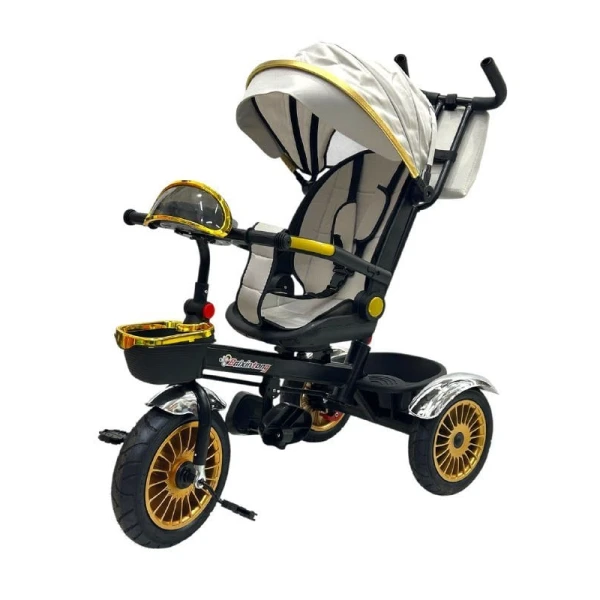 Üçtəkərli uşaq velosipedi 889-190, boz/qızılı