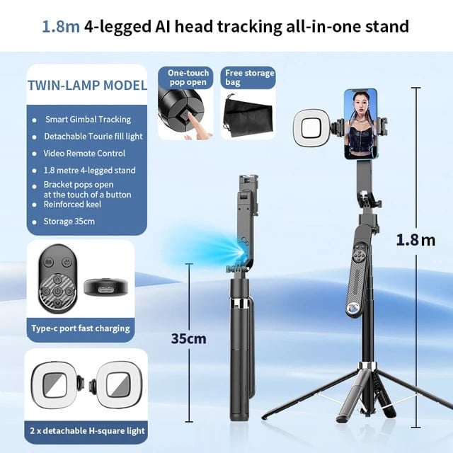 Avtomatik tripod Q515TK, üz izləmə funksiyası ilə Avtomatik tripod Q515TK, üz izləmə funksiyası ilə