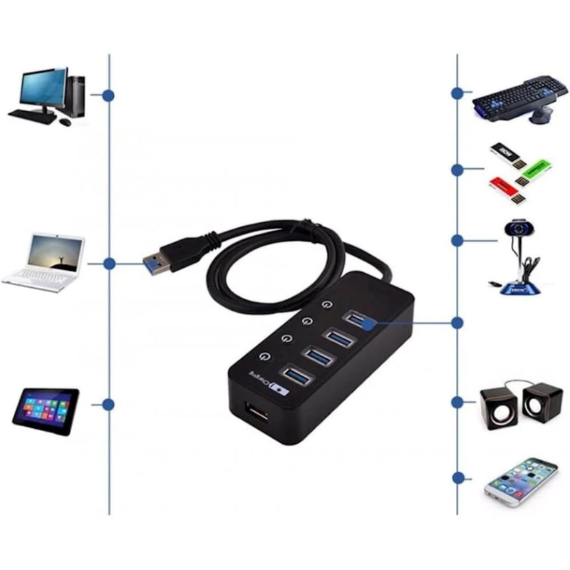 USB HUB XBOSS i4 Black USB HUB XBOSS i4 Black