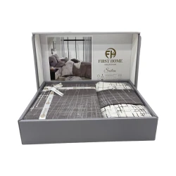 Комплект постельного белья First Home SHA-00002722, пододеяльник 200x220 см, простыня 250x250 см, 2 шт наволочки 50х70 см, евро, хлопок, разноцветный