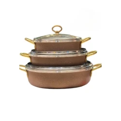 Набор кастрюль VIP SHA-00004393, гранит, коричневый, 20/24/28 см