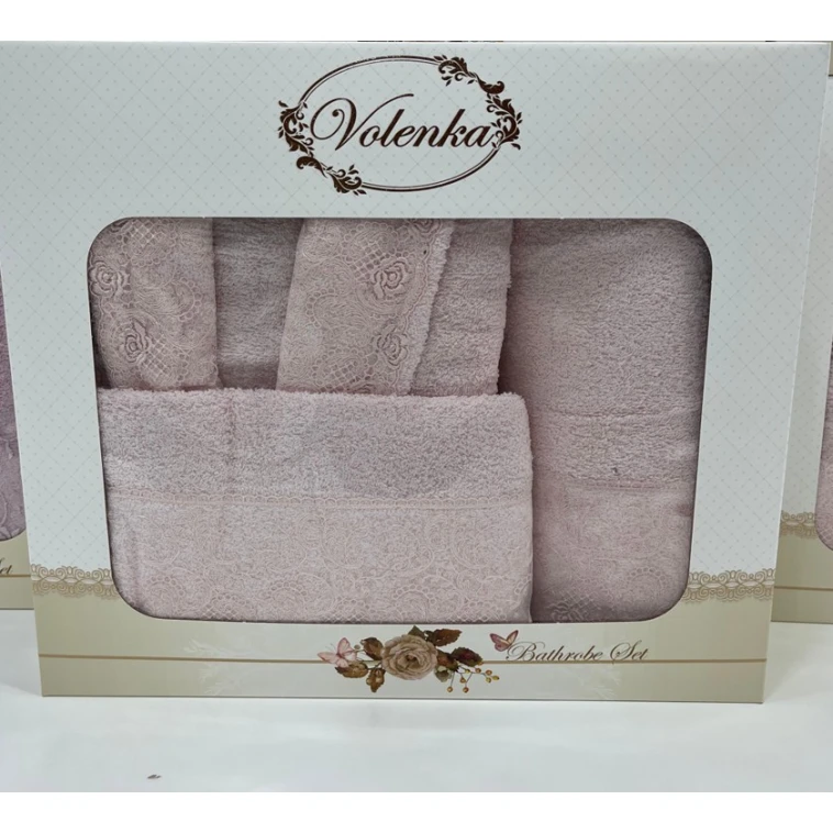 Банный набор Volenka SF-781, хлопок, розовый, размер L/XL (банное полотенце + полотенце для лица + халат) Банный набор Volenka SF-781, хлопок, розовый, размер L/XL (банное полотенце + полотенце для лица + халат)