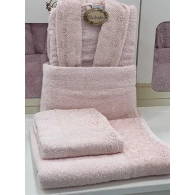 Банный набор Volenka SF-781, хлопок, розовый, размер L/XL (банное полотенце + полотенце для лица + халат) Банный набор Volenka SF-781, хлопок, розовый, размер L/XL (банное полотенце + полотенце для лица + халат)