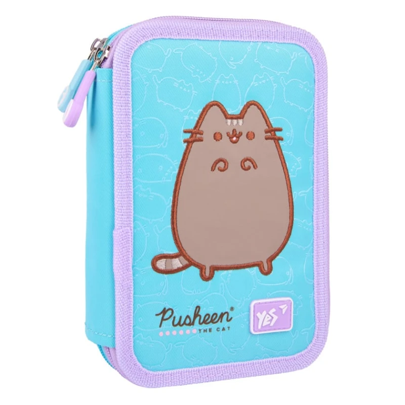 Пенал Yes Pusheen the Cat 533635, 13x21x4 см, полиэстер, голубой Пенал Yes Pusheen the Cat 533635, 13x21x4 см, полиэстер, голубой