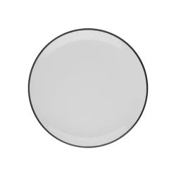 Тарелка ID-Fine Modest Black Lona, фарфор, белая/черная, 25 см