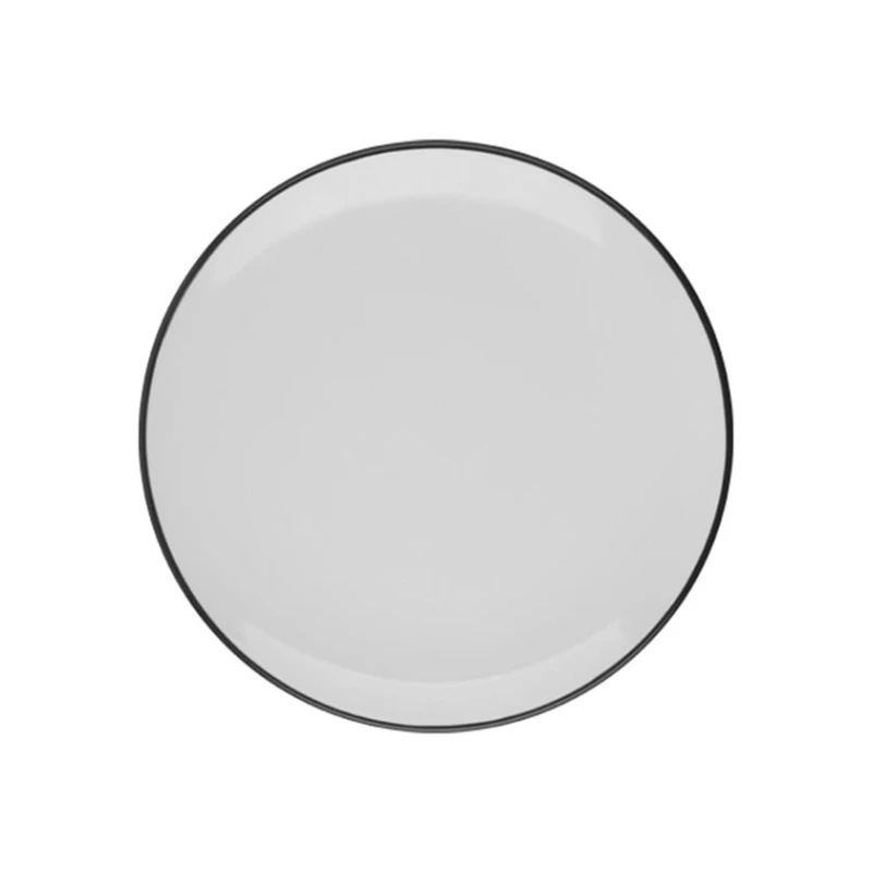 Тарелка ID-Fine Modest Black Lona, фарфор, белая/черная, 25 см Тарелка ID-Fine Modest Black Lona, фарфор, белая/черная, 25 см