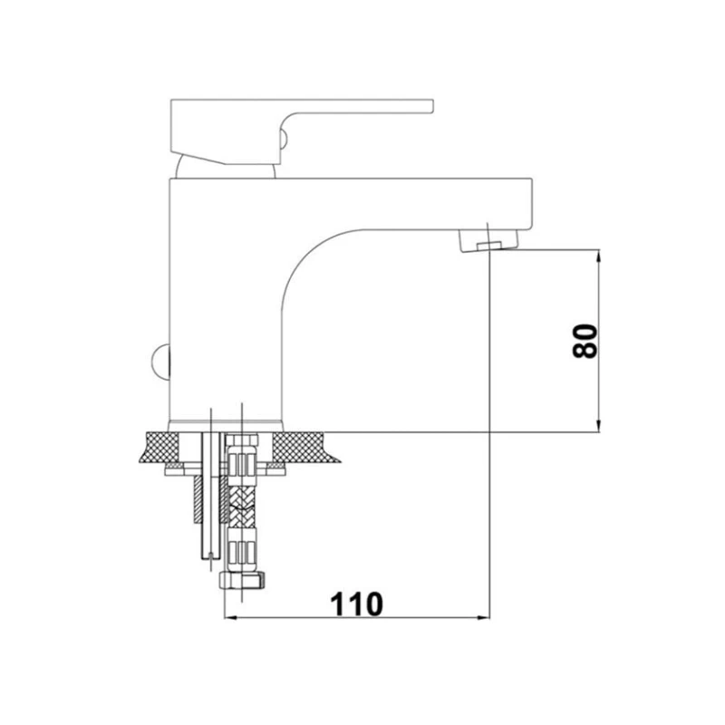 Смеситель для раковины GPD Solus MLB55 Chromic