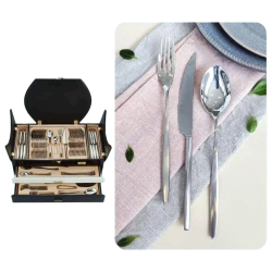 Набор столовых приборов Eurolux CS8127L-132MP на 12 персон 132 предмета, нержавеющая сталь, подарочная упаковка