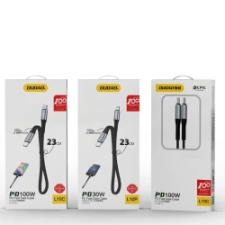 Кабель USB DUDAO L10C Type-C to Type-C, 23 см, Черный