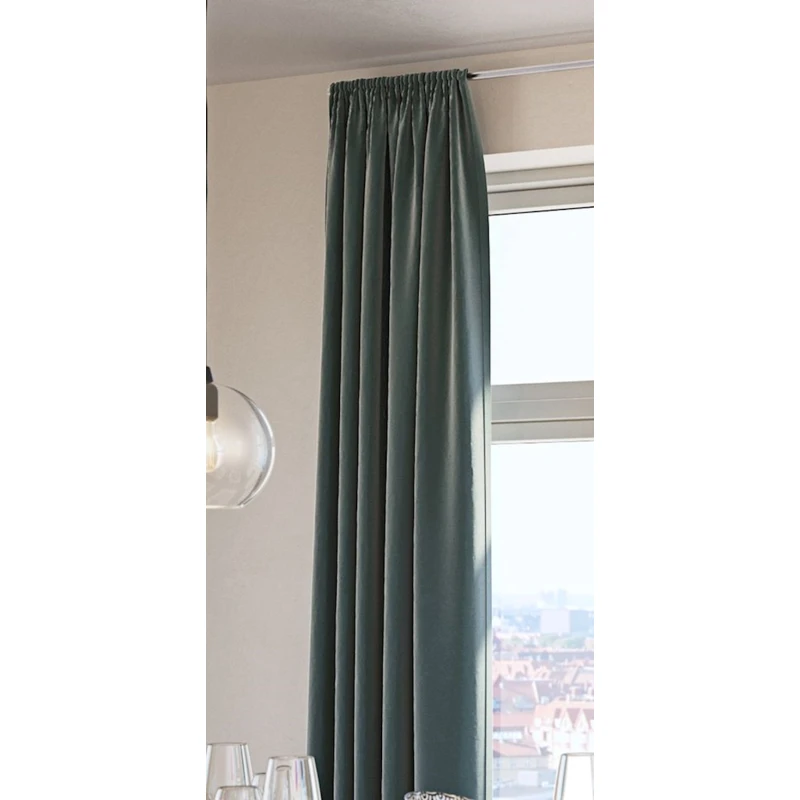 Штора JYSK Austra 1x140x300 см, вельвет, зелёный Штора JYSK Austra 1x140x300 см, вельвет, зелёный