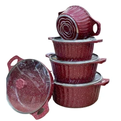 Набор кастрюль Unique, гранит, 20/24/28/28/32 см, 10 предметов, красный