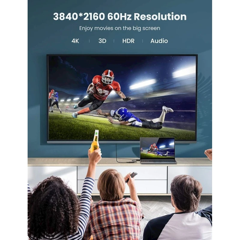 Переходник Ugreen MM137 70694 Display Port Male to HDMI Female Black 25 sm