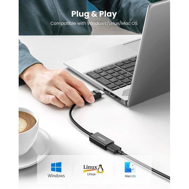 Переходник Ugreen MM137 70694 Display Port Male to HDMI Female Black 25 sm