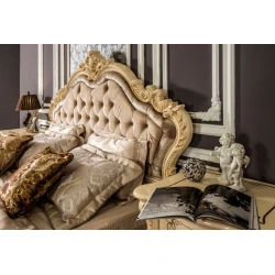 Набор мебели для спальни Era Mebel Rosella, кремовый (кровать 218x212x160 см, шкаф 250x65x245 см, комод 171x55x81 см, прикроватная тумба 72.5x50x71 см, зеркало 113.5х120 см)