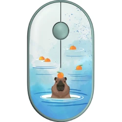 Мышь 2E MF300 Capybara Tangerine Silent WL BT Green (2E-MF300WCAPIBARAGN)
