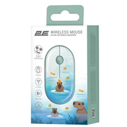 Мышь 2E MF300 Capybara Tangerine Silent WL BT Green (2E-MF300WCAPIBARAGN)