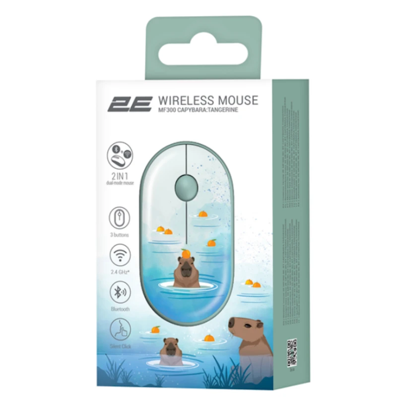 Мышь 2E MF300 Capybara Tangerine Silent WL BT Green (2E-MF300WCAPIBARAGN) Мышь 2E MF300 Capybara Tangerine Silent WL BT Green (2E-MF300WCAPIBARAGN)
