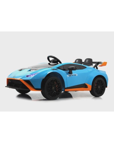 Uşaq elektrik avtomobili Lamborghini Huracan STO E888EE, göy, 10 yaşa qədər