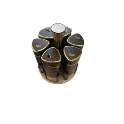 Ədviyyat üçün dəst MagiDeal SE122, şüşə, qara/qızılı, 6 əd