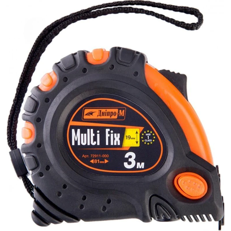 Рулетка Dnipro-M Multi Fix 72911000, 3 м х 19 мм Рулетка Dnipro-M Multi Fix 72911000, 3 м х 19 мм