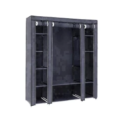 Портативный тканевый шкаф для одежды серый, 175х135х45 см Портативный тканевый шкаф для одежды серый, 175х135х45 см