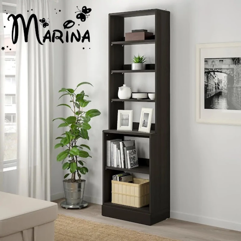 Стеллаж Marina 3563_M25StelCokolVen, ЛДСП, 212x37x61 см, черный