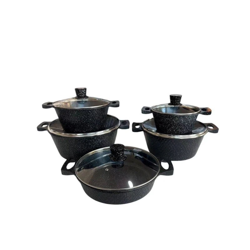 Набор кастрюль Z.H ZGH_00595, гранит, черный, 20/24/28/32 см Набор кастрюль Z.H ZGH_00595, гранит, черный, 20/24/28/32 см