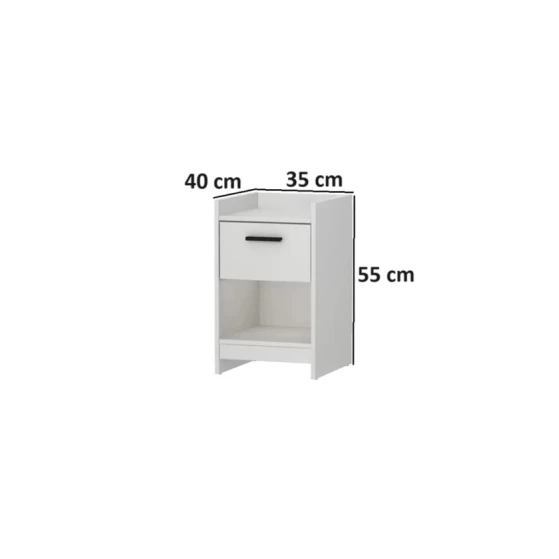 Тумба прикроватная Ev Plus Space, ЛДСП, белая, 40х35х55 см Тумба прикроватная Ev Plus Space, ЛДСП, белая, 40х35х55 см