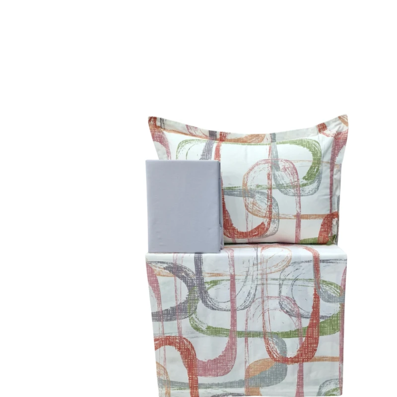 Комплект постельного белья Narlı 000911, пододеяльник 200x220 см, простыня 240x260 см, 2 наволочки 50x70 см, двуспальный, хлопок, разноцветный