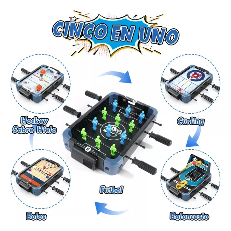 Настольный футбол XC Toys 5in1, 36.5x22.5x6.6 см Настольный футбол XC Toys 5in1, 36.5x22.5x6.6 см