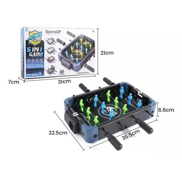 Настольный футбол XC Toys 5in1, 36.5x22.5x6.6 см Настольный футбол XC Toys 5in1, 36.5x22.5x6.6 см