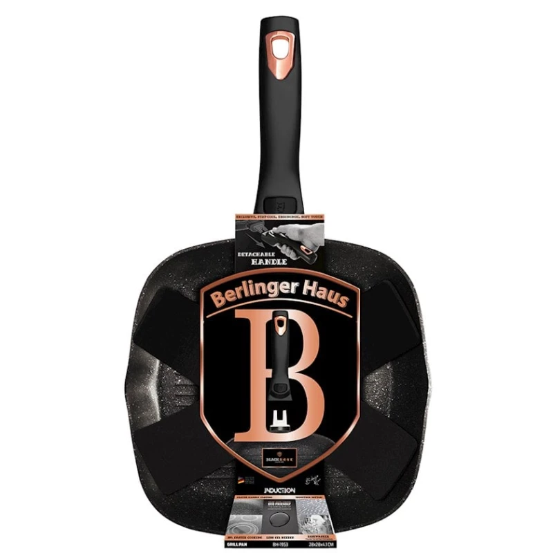 Сковородка-гриль Berlinger Haus Black Rose Collection BH 1953, цвет черный, 28 см