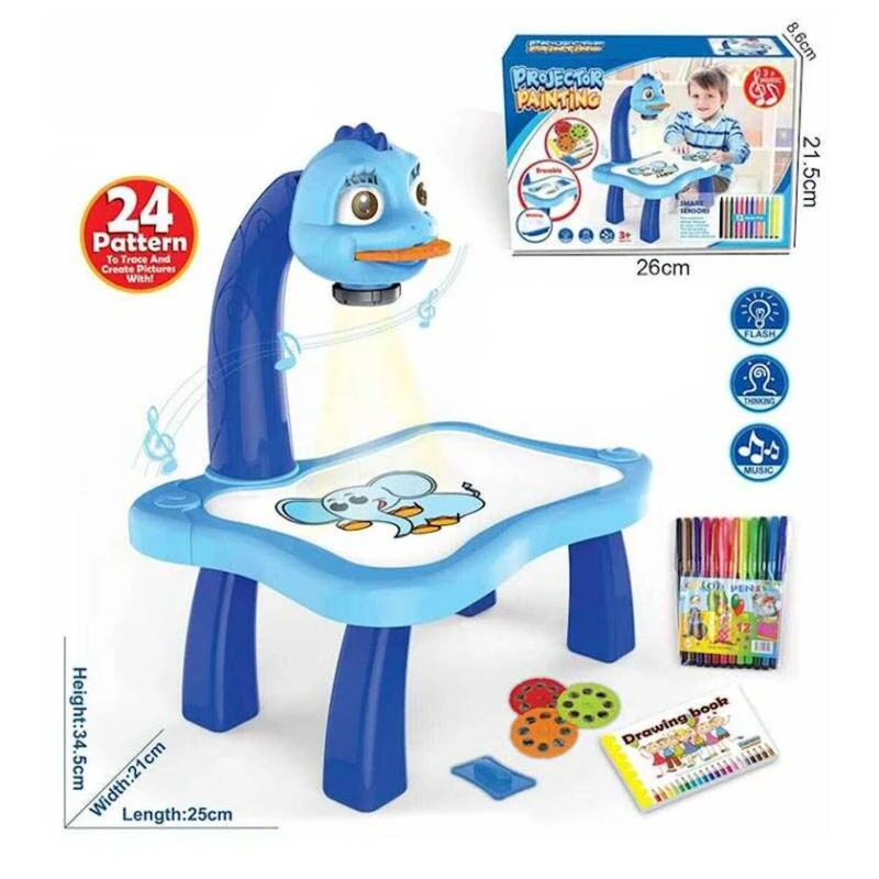 Стол-проектор для рисования YM 6886, голубой, 26x21.5x8.6 см