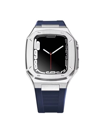 Qayış və çexol SW709 Apple Watch 44/45mm üçün Blue/Silver