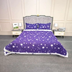 Örtük və yastıq üzü dəsti Pima Cotton SHA-0000715 230x250 sm, 50х70 sm, göy