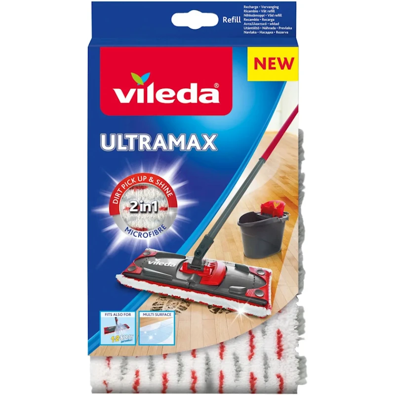 Lif süpürgə üçün əski-taxma Vileda Ultramax, mikrofibra, ağ, 36х14 sm