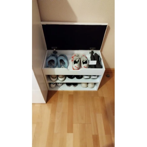 Тумба для обуви Art Mebel 1, ламинат, белая, 45х60х30 см