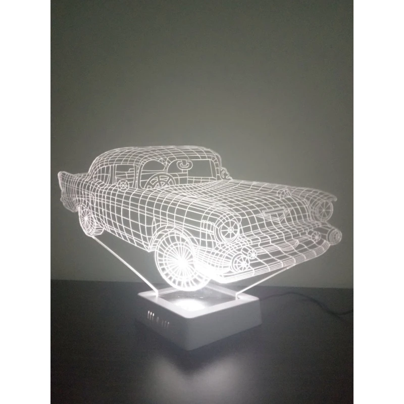 3D лампа 3d lights Классическая Машина, белый, 19х32 см 3D лампа 3d lights Классическая Машина, белый, 19х32 см