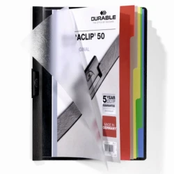 Папка-скоросшиватель Durable Duraclip А4, черный