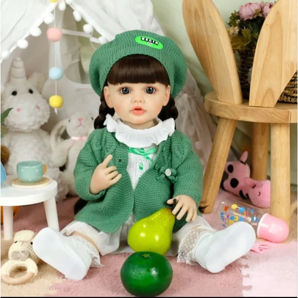 Kukla Reborn JX-299-25, yaşıl, 55 sm