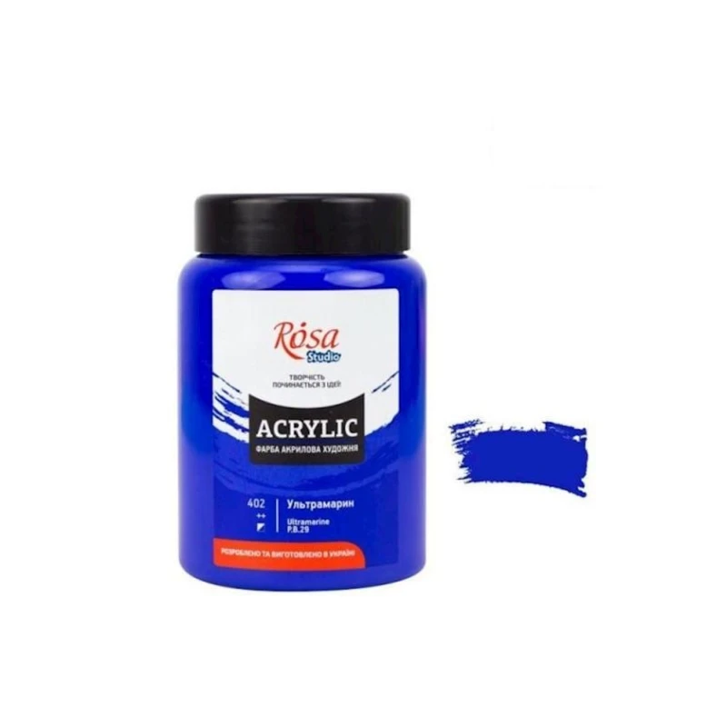 Акриловая краска художественная Rosa Studio 402, ультрамарин, 400 мл