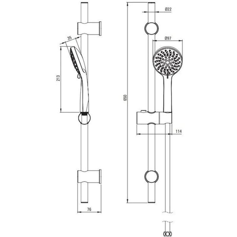 Душевой комплект Deante Avis NGV 051K, нержавеющая сталь/пластик, серебристый Душевой комплект Deante Avis NGV 051K, нержавеющая сталь/пластик, серебристый