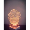 3D lampa 3d lights Vazada Gül, narıncı, 19х32 sm 3D lampa 3d lights Vazada Gül, narıncı, 19х32 sm