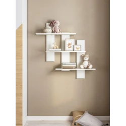 Полка настенная Lobi 12115576, ЛДСП, белая, 84x15x84 см